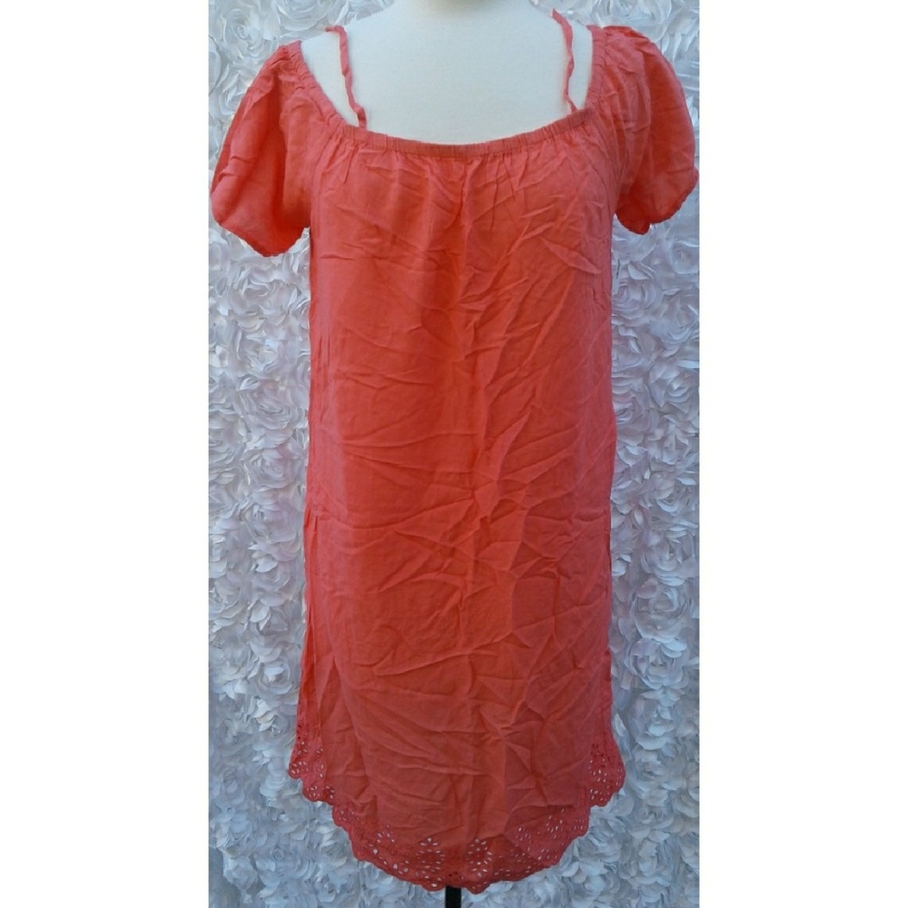 New Old Navy Eyelet scalloped coral Dress …
